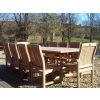 1m x 1.8m - 2.4m Teak Rectangular Extending Table with 8 Marley Chairs and 2 Armchairs - 3